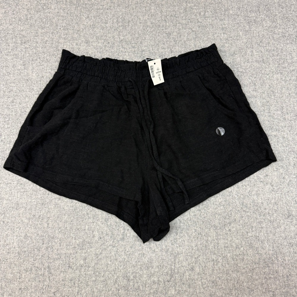 Aeropostale Paperbag Waist Shorts Medium Black Elastic Drawstring Pockets NWT